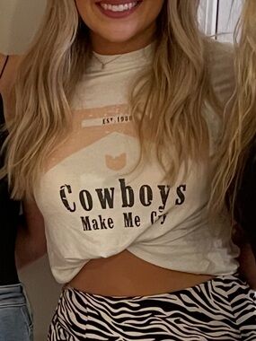 Kittenish Cowboys Make Me Cry Graphic Tee